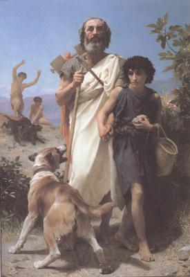 Adolphe William Bouguereau Homer and His Guide (mk26) Norge oil painting art